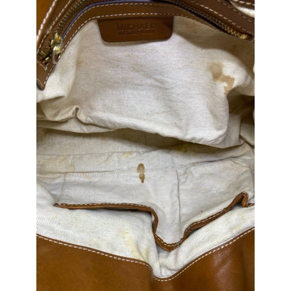 Michael Kors Yellow Brown Woven Tote Bag - Picture 15 of 15